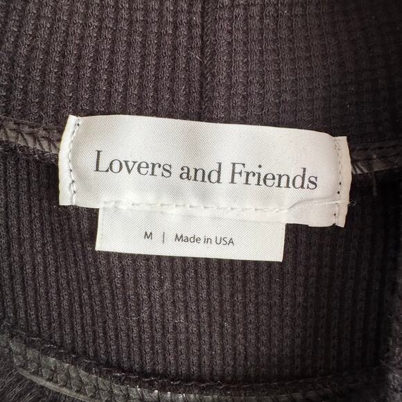 Lovers and Friends Black Mock Neck Ribbed Tank Mini Dress Medium Made in USA - Picture 2 of 4